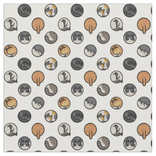 Polka-dot cats fabric