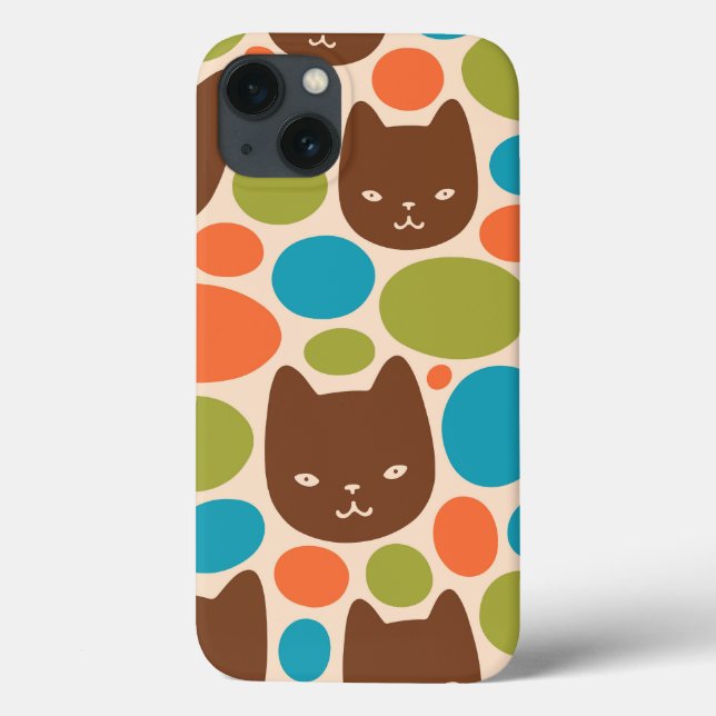 Polka Dot Cats Pattern Case-Mate iPhone Case (Back)