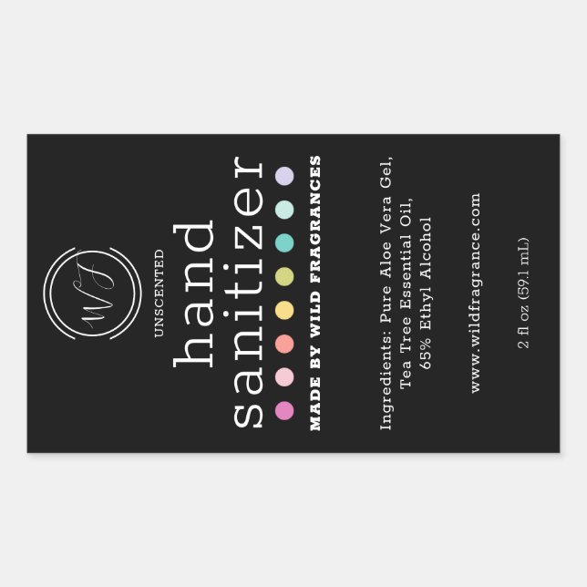 Polka Dot Chalkboard Large Hand Sanitizer Soap Rectangular Sticker (Front)