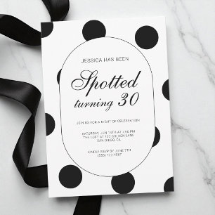 Polka Dot Chic Spotted Turning 30th Birthday Party Invitation