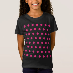 Polka Dot Child's T-Shirt (Black & Neon Pink)