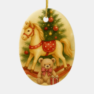 Polka Dot Christmas Ornament – Vintage Rocking Hor