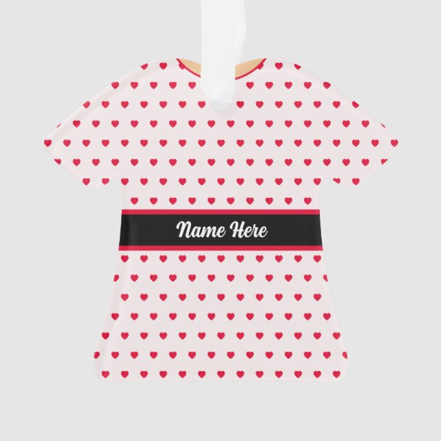 Polka Dot Christmas Ribbon Doll Dress TShirt   Ornament (Front)