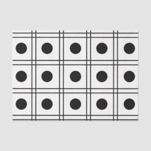 Polka Dot Circle Black and White Check Pattern Tissue Paper