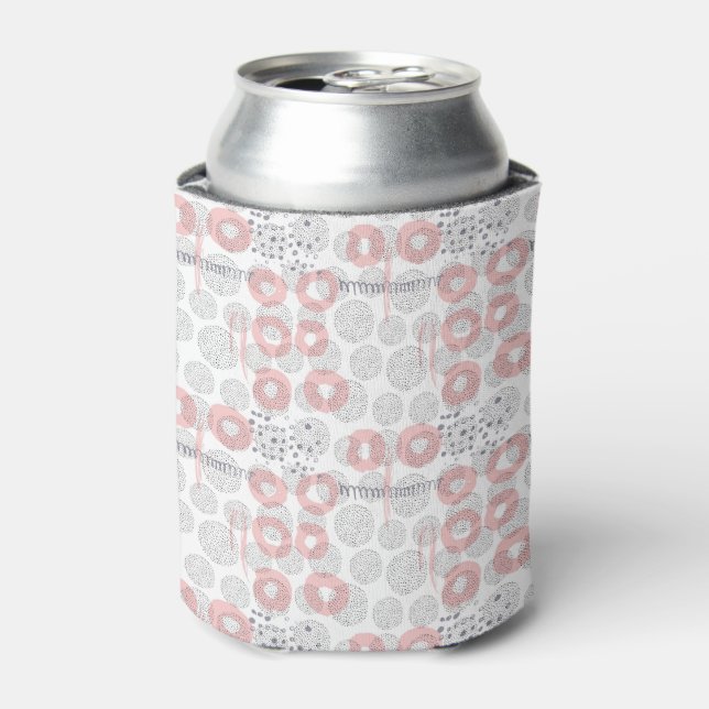 Polka Dot Circle Pattern Can Cooler (Can Front)