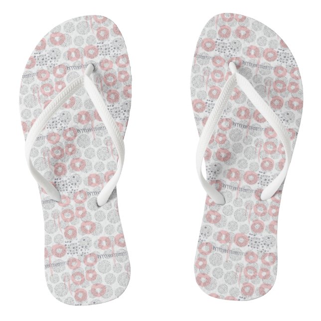 Polka Dot Circle Pattern Flip Flops (Footbed)