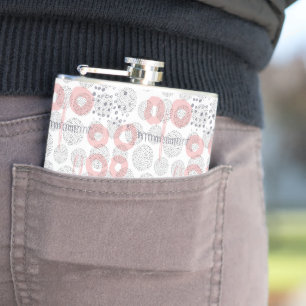Polka Dot Circle Pattern Hip Flask