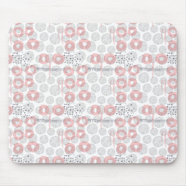 Polka Dot Circle Pattern Mouse Mat (Front)