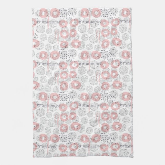Polka Dot Circle Pattern Tea Towel (Vertical)