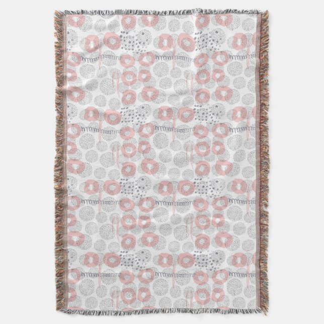 Polka Dot Circle Pattern Throw Blanket (Front Vertical)