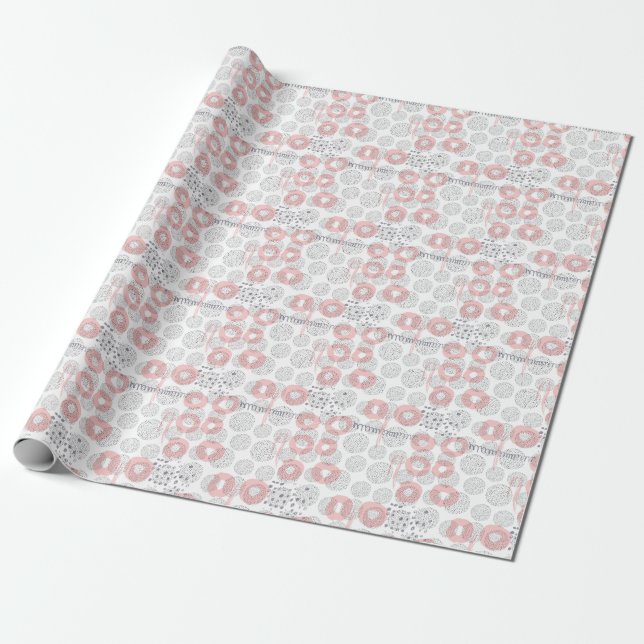Polka Dot Circle Pattern Wrapping Paper (Unrolled)