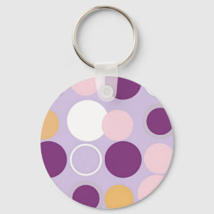 Polka Dot Circles Retro Modern Pattern Key Ring
