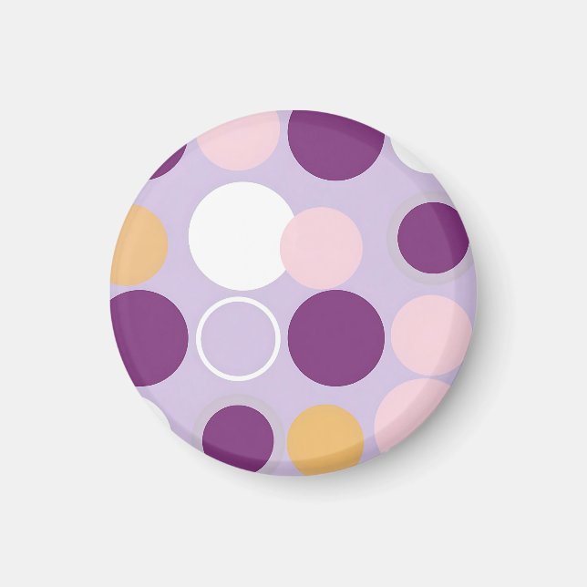 Polka Dot Circles Retro Modern Pattern Magnet (Front)