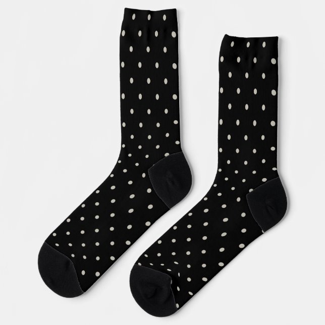 Polka Dot Classic Pattern Polkadot Monochrome Socks (Left)