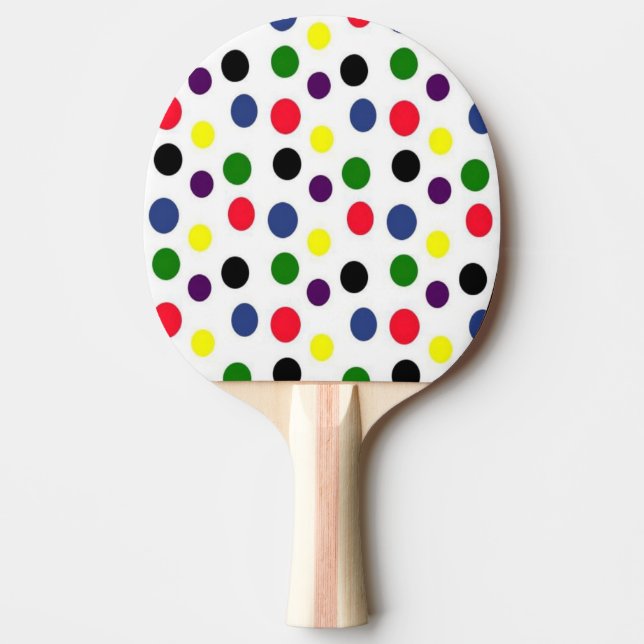 Polka Dot Colour Ping Pong Paddle (Front)