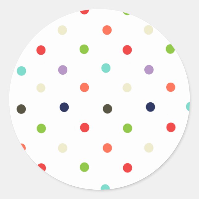 Polka-dot colourful party  confetti classic round sticker (Front)