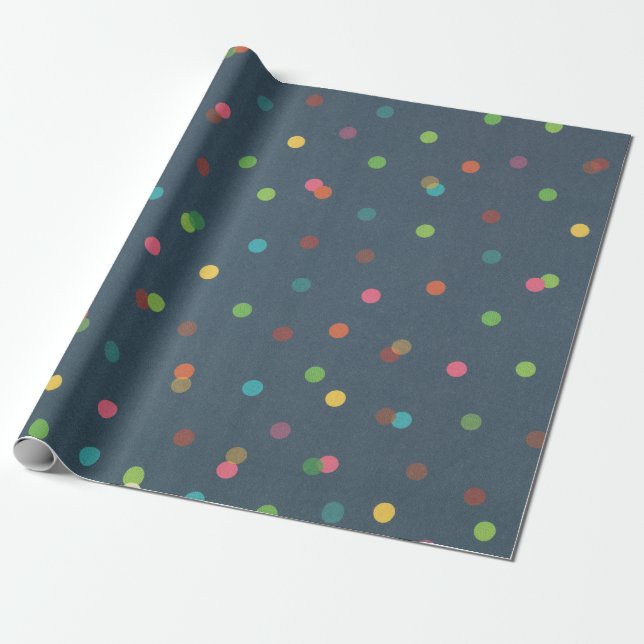Polka dot Colourful Vibrant Cheerful Wrapping Paper (Unrolled)