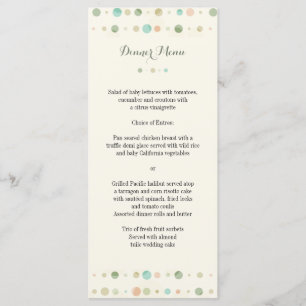 Polka Dot Columns Wedding Menu