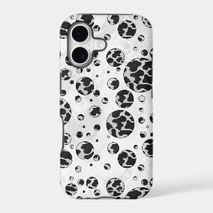 Polka Dot Cow Black and White Print