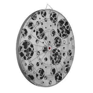 Polka Dot Cow Black and White Print Dartboard
