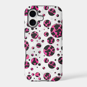Polka Dot Cow Hot Pink and Black Print