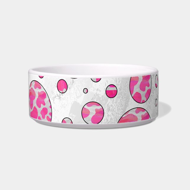 Polka Dot Cow Pink and White Bowl (Right)