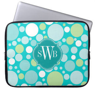 Polka Dot Crazy Pattern Monogram Personalised Laptop Sleeve
