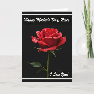 Polka Dot Crimson Floral Card