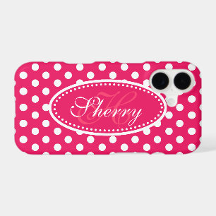 Polka dot custom red pink white iphone case