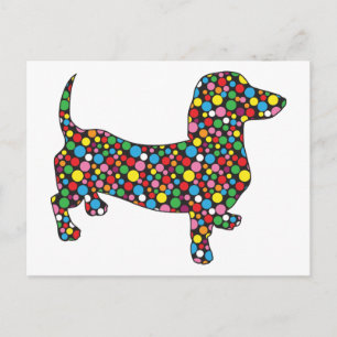 Polka Dot Dachshund Postcard