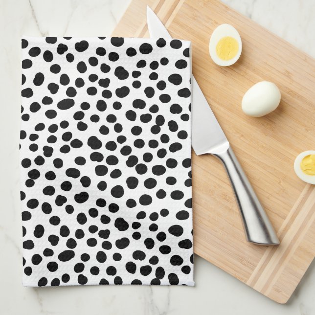 Polka dot dalmatian 101 tea towel (Quarter Fold)
