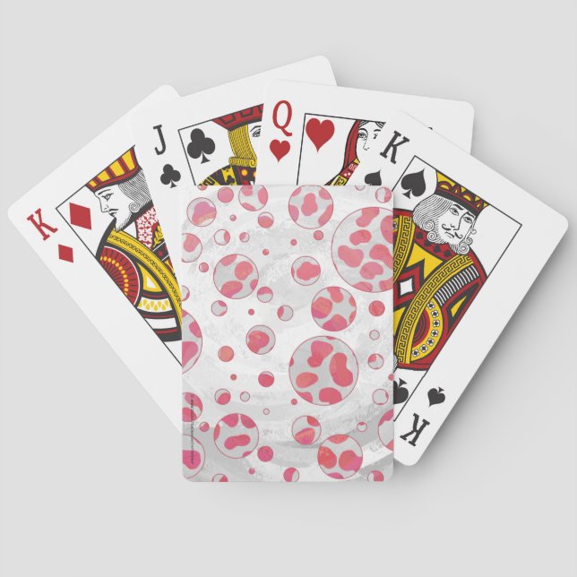 Polka Dot Dalmatian Pink and White Playing Cards (Back)