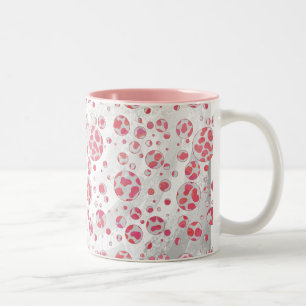 Polka Dot Dalmatian Pink and White Two-Tone Coffee Mug