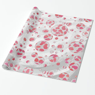 Polka Dot Dalmatian Pink and White Wrapping Paper
