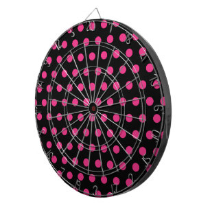 Polka Dot Dartboard (Black & Neon Pink)