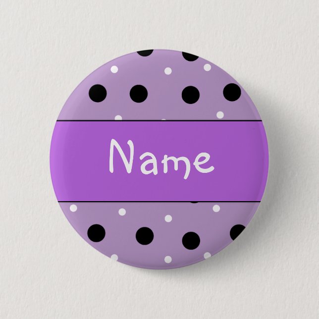 Polka Dot Design - Customise with your name 6 Cm Round Badge (Front)