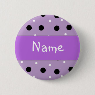Polka Dot Design - Customise with your name 6 Cm Round Badge
