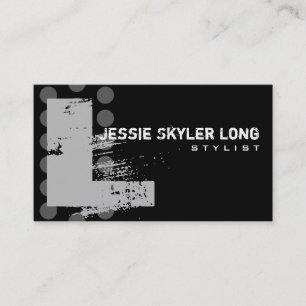 Polka Dot Distressed - Monogram L Business Card