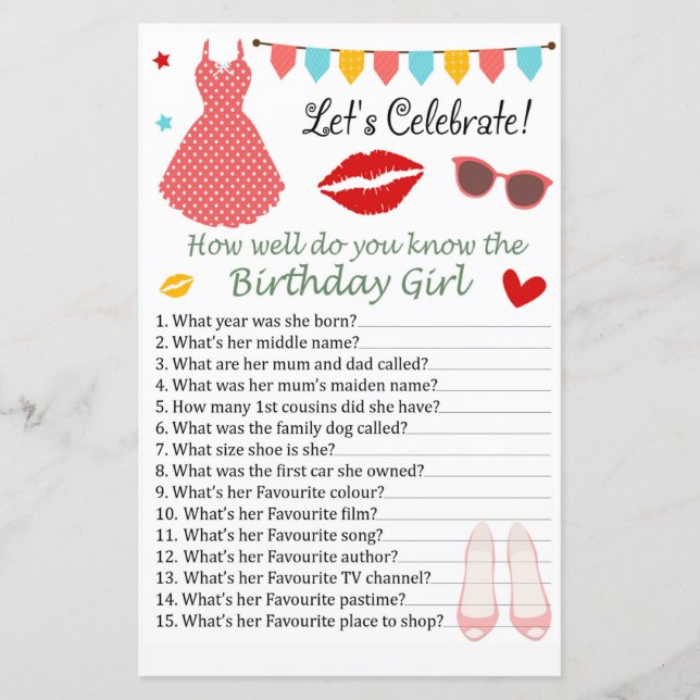 Polka dot dress How well do you know the birthday  (Front)