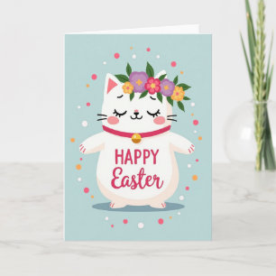 Polka Dot Easter Cat Card
