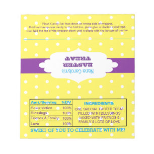 Polka Dot Easter Treat Favour Candy Wrappers Notepad
