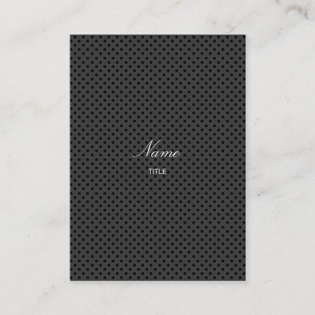 Polka Dot Elegante Grey Business Card (Front)