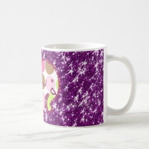 Polka Dot Elephant Sparkly Purple Girly Gifts Coffee Mug