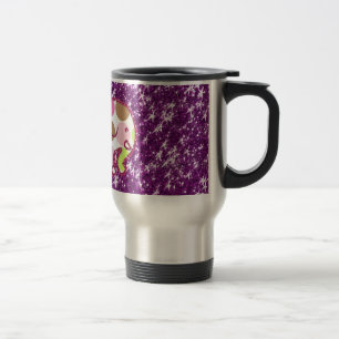 Polka Dot Elephant Sparkly Purple Girly Gifts Travel Mug