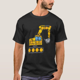 Polka Dot Excavator Construction Digger Dots Day 2 T-Shirt
