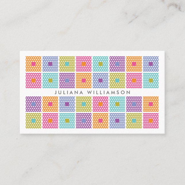 Polka Dot Fabric Quilt Pattern Business Card (Front)