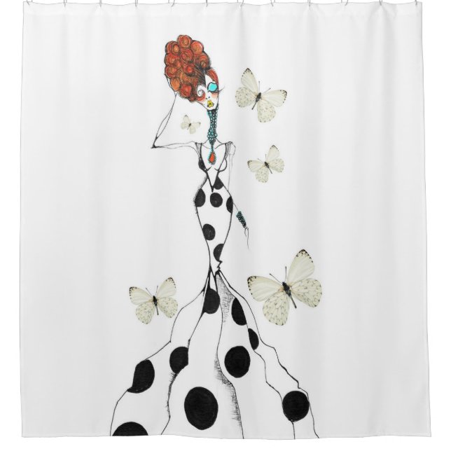 Polka Dot Fashion Shower Curtain (Front)