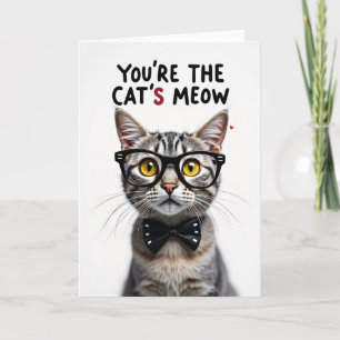 Polka Dot Feline Meow Card