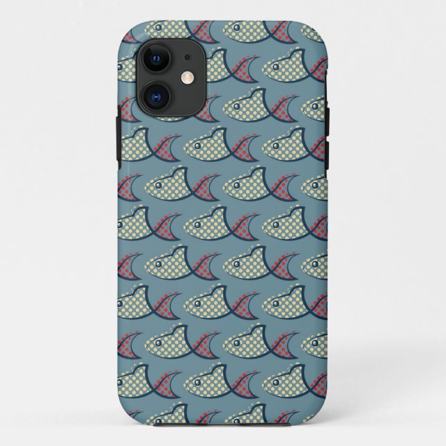 Polka Dot Fish Pattern Case-Mate iPhone Case (Back)
