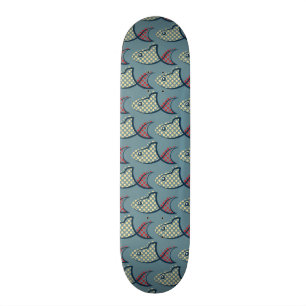 Polka Dot Fish Pattern Skateboard